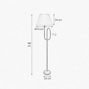 Trumpet Floor Lamp Moveable Brass And White Shade by Ghidini 1849