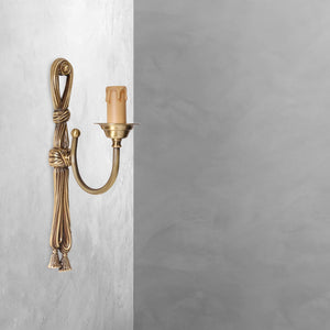 Vintage Brass Candle Wall Sconces Premium E14 by Ghidini 1849