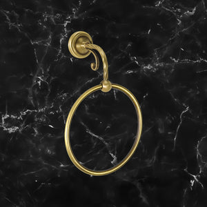 Vintage Brass Towel Ring Holder Solid Impero by Ghidini 1849