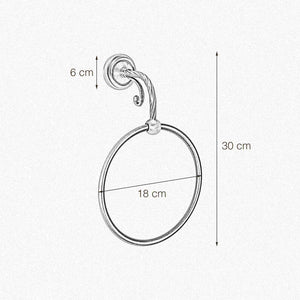 Vintage Brass Towel Ring Holder Solid Impero by Ghidini 1849