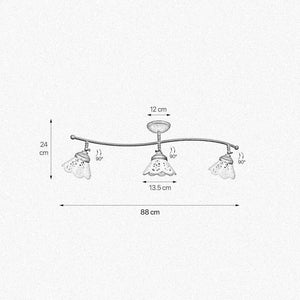 Vintage Ceiling Lamp Premium Brass and Ceramic by Ghidini 1849