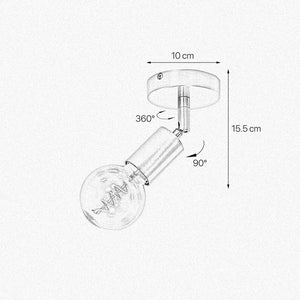 Vintage Ceiling Light Brass Adjustable Elitia by Ghidini 1849