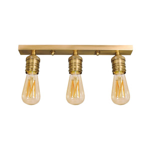 Vintage Ceiling Light Real Brass 3 Lights Vesta by Ghidini 1849