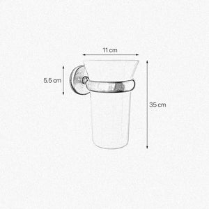 Vintage Ceramic Toothbrush Holder Satin Brass Adele by Ghidini 1849