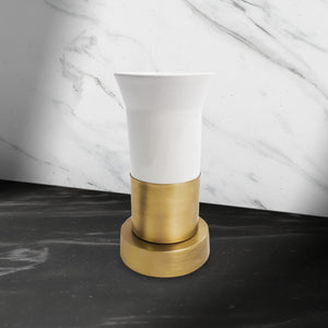 Vintage Ceramic Toothbrush Holder With Solid Brass by Ghidini 1849