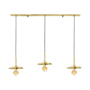 Vintage Hanging Lamp Real Brass 3 Lights by Ghidini 1849