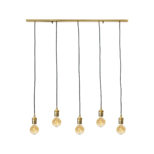 Vintage Hanging Light Real Brass 5 Lights Vesta by Ghidini 1849