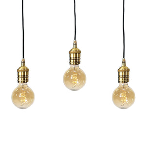 Vintage Hanging Light Real Brass 5 Lights Vesta by Ghidini 1849