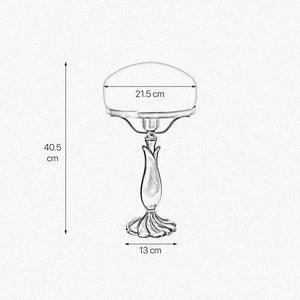 Vintage Mushroom Lamp Floral With White Glass by Ghidini 1849