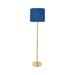 Vintage Stand Up Lamp Brass Blue Lampshade Sofis by Ghidini 1849