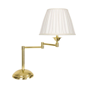 Vintage Swing Arm Table Lamp Brass And White Shade by Ghidini 1849