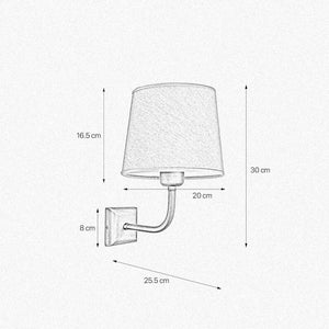 Vintage Wall Lamp Matt Brass Linen Lampshade Aves by Ghidini 1849