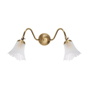 Wall Lamp Classic Brass 2 Floral Glasses Adjustable by Ghidini 1849