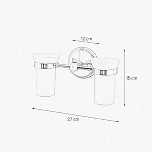 Wall Mounted Double Toothbrush Holder Brass Alba by Ghidini 1849