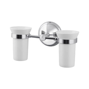 Wall Mounted Double Toothbrush Holder Brass Alba by Ghidini 1849