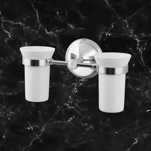 Wall Mounted Double Toothbrush Holder Brass Alba by Ghidini 1849