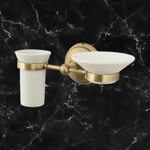 Wall Mounted Soap Dish And Toothbrush Holder Alba by Ghidini 1849