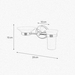 Wall Mounted Soap Dish And Toothbrush Holder Alba by Ghidini 1849
