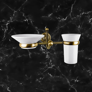 Wall Mounted Soap Dish And Toothbrush Holder Dafne by Ghidini 1849