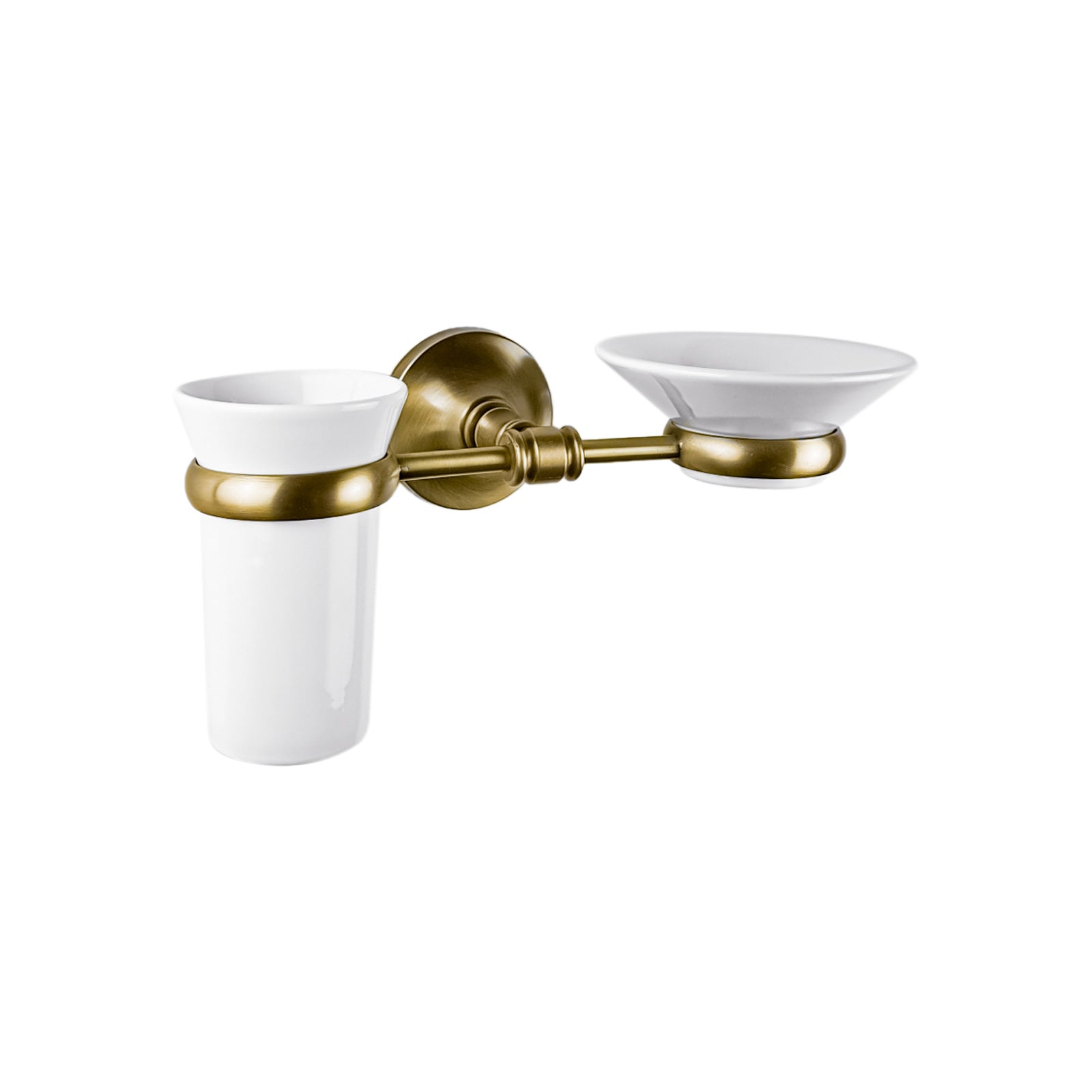 Napie 53012_53020.09_53021.09 by WS Bath Collections, Wall Mounted Ceramic  Soap Dish and Toothbrush Holder Set with Polished Chrome Holder