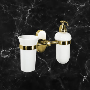 Wall Mounted Soap Dispenser And Toothbrush Holder Set by Ghidini 1849
