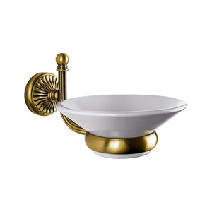 Wall Soap Dish Holder In Brass And Ceramic Dafne by Ghidini 1849