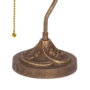 White Bankers Lamp Ceramic Shade Antique Brass by Ghidini 1849