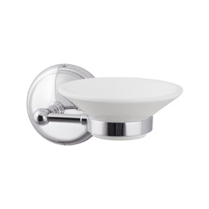 White Ceramic Soap Dish Wall Mounted Brass Alba by Ghidini 1849