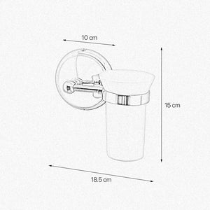 White Ceramic Toothbrush Holder Brass Alba by Ghidini 1849