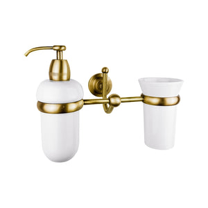 White Soap Dispenser And Toothbrush Holder Retro by Ghidini 1849