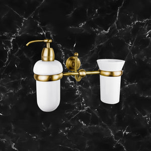 White Soap Dispenser And Toothbrush Holder Retro by Ghidini 1849