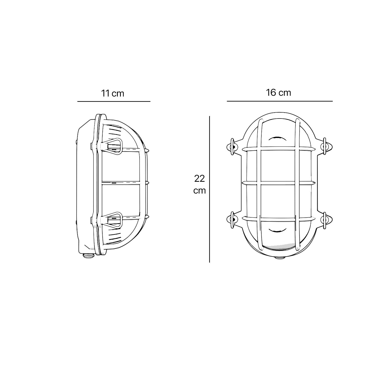 Nautical outdoor wall lamp in brass with protective grid and glass, maritime style for outdoor lighting by Ghidini 1849