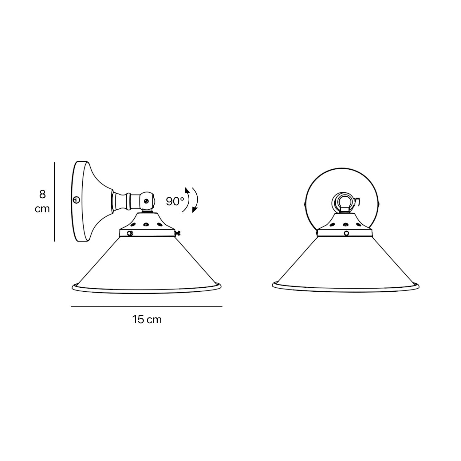 Brass wall-mounted light, vintage design with adjustable joint, elegant and functional interior lighting by Ghidini 1849