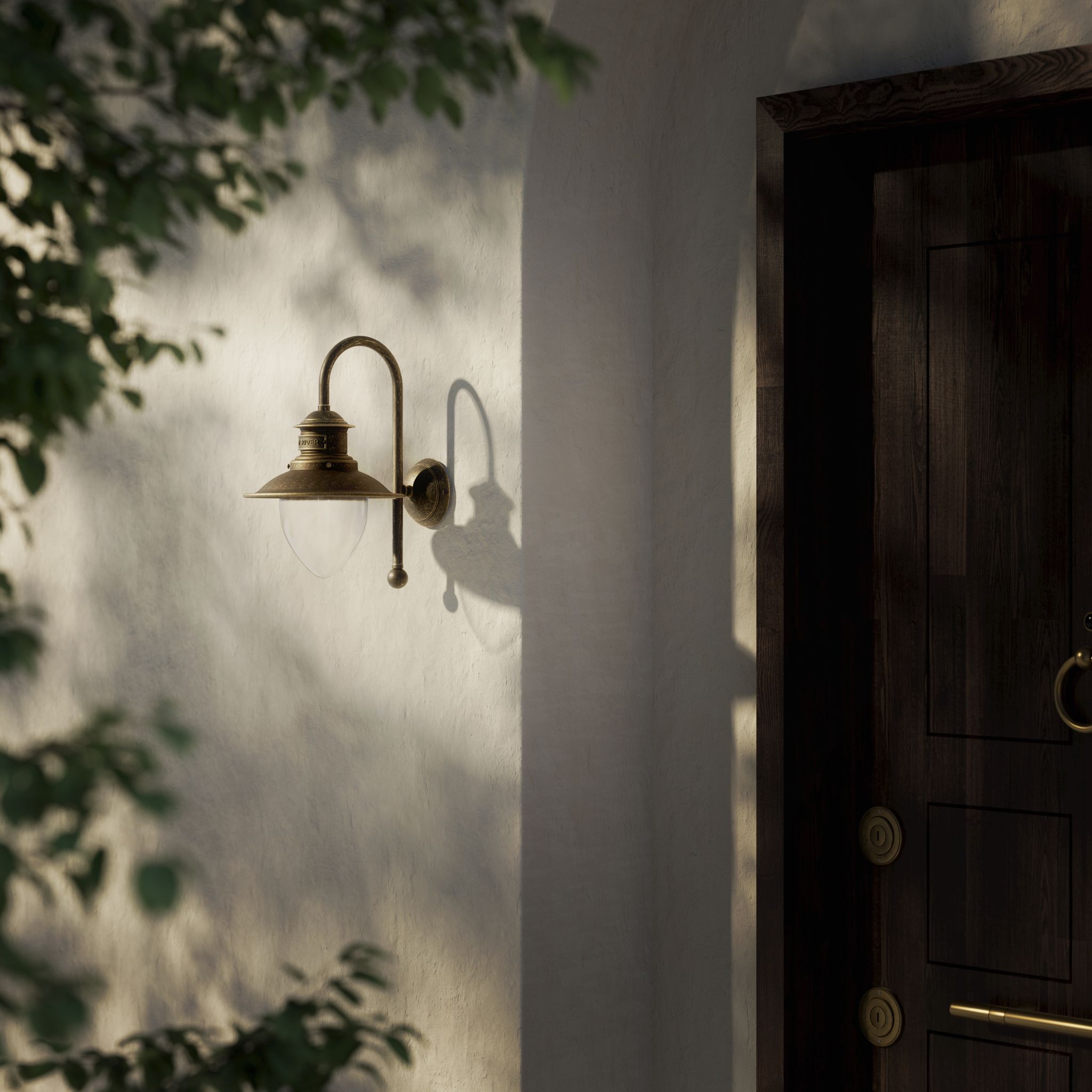 Brass Outdoor Wall Sconce Marine Style Amalfi by Ghidini 1849