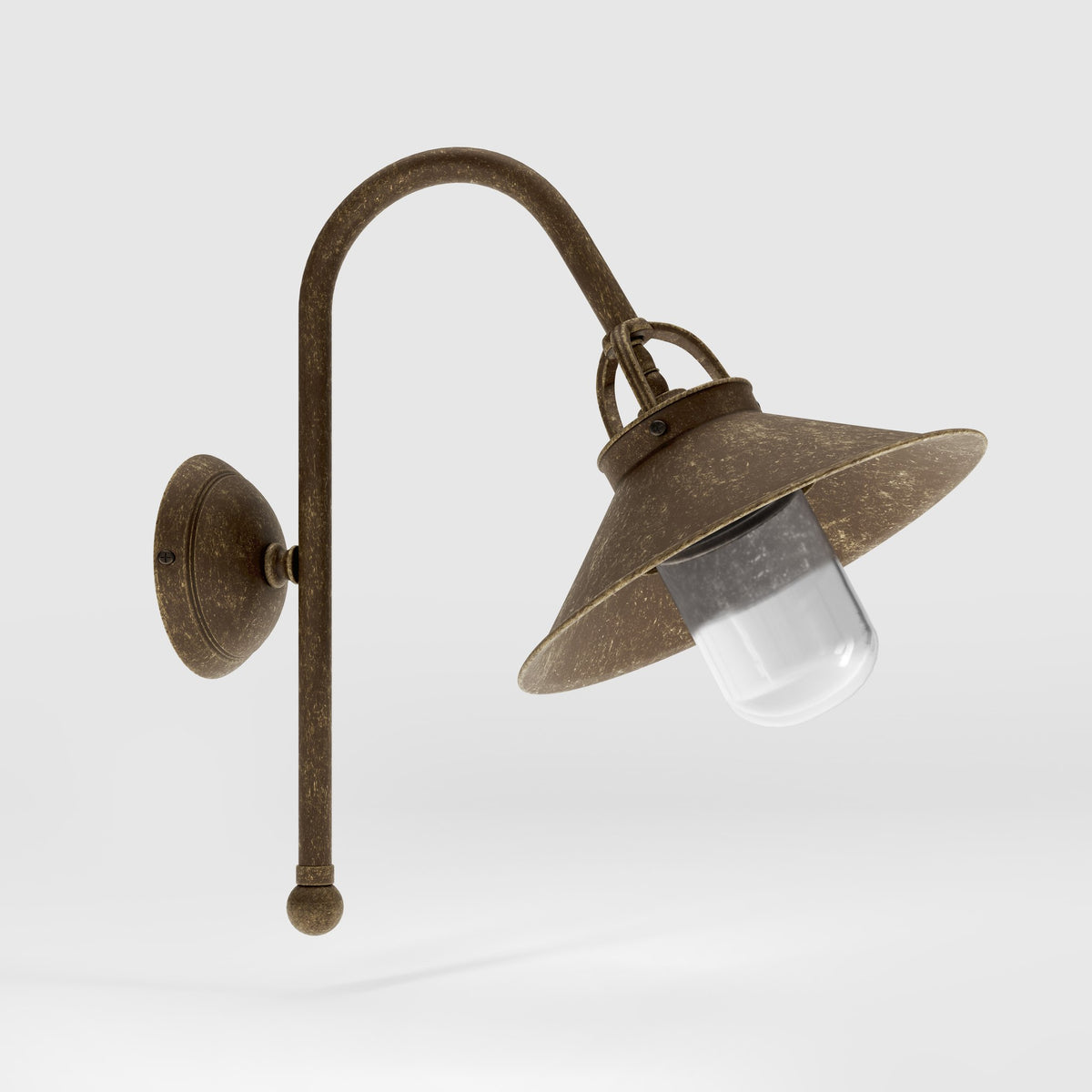 Applique da Esterno Stile Country con Cappello in Ottone - OAS Ottone Anticato