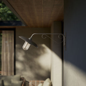 Brass outdoor wall lamp with decorative arm and protected glass by Ghidini 1849 - Finish: OBR Dark Bronze