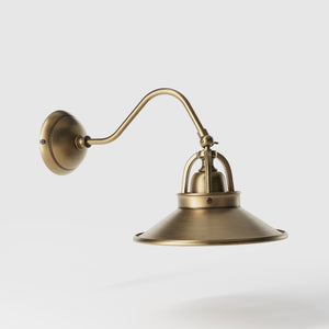 Rustic Brass Wall Lamp with Adjustable Shade, Country Style, For Living Areas and Hallways by Ghidini 1849 - Finish: OBS Bronze Satin Brass