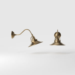 Rustic Brass Wall Lamp with Adjustable Shade, Country Style, For Living Areas and Hallways by Ghidini 1849 - Finish: OBS Bronze Satin Brass