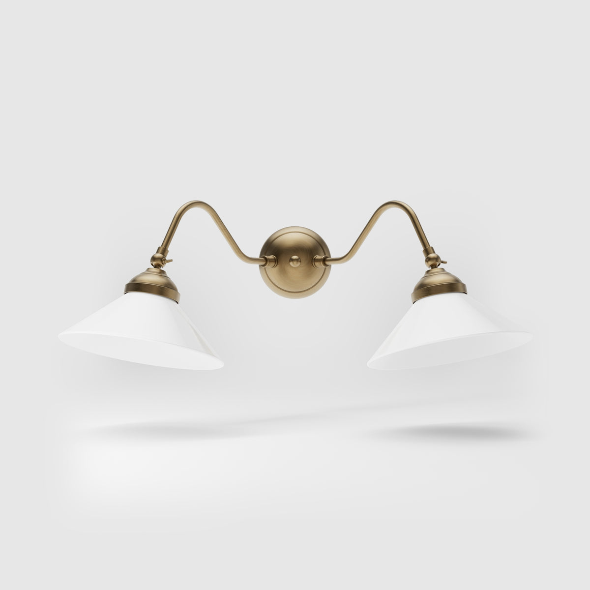 Vintage Messing Wandlampe mit Doppelschwenkarm Sofia - OBS Satin Bronze