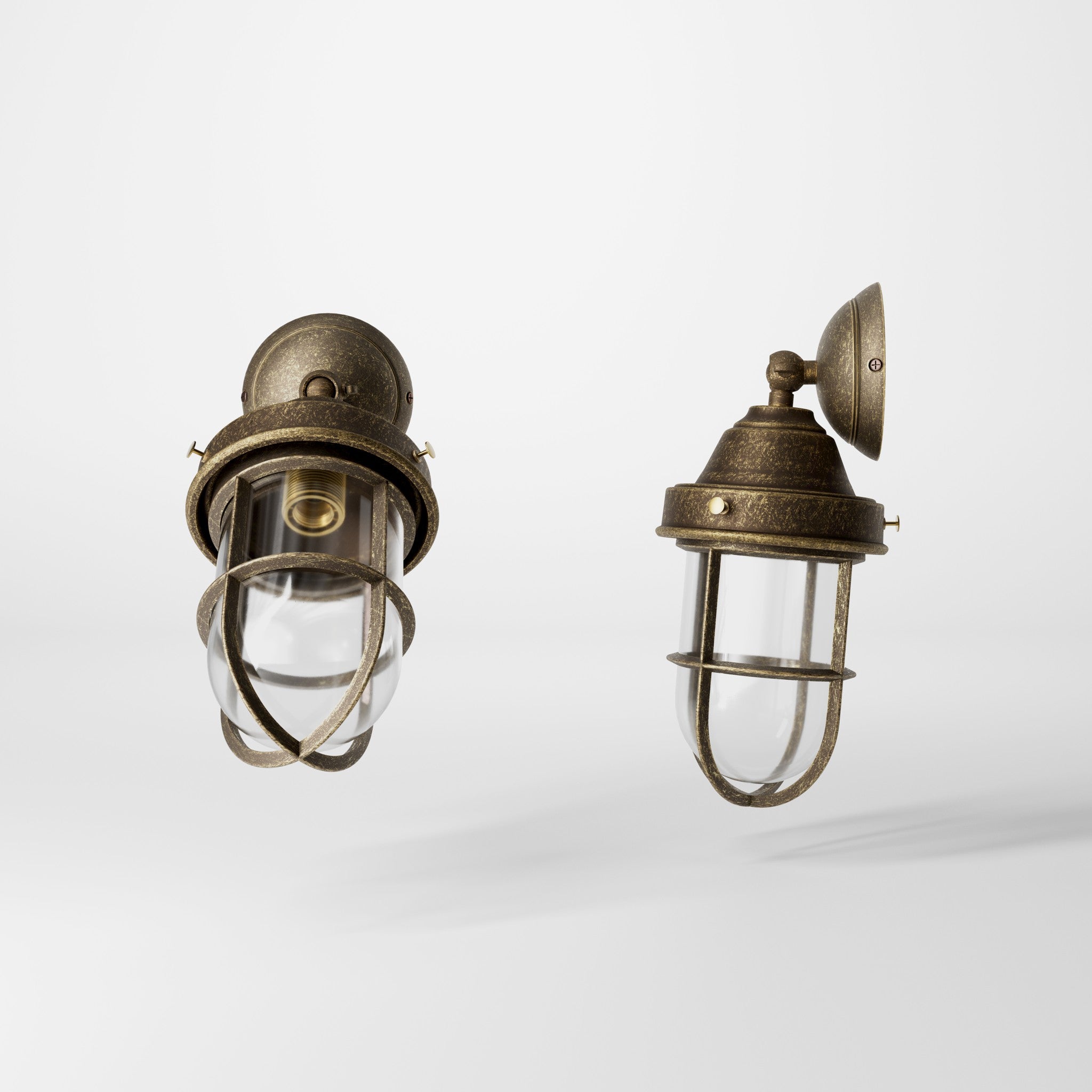 Adjustable Outdoor Wall Light Antique Brass Marine by Ghidini 1849