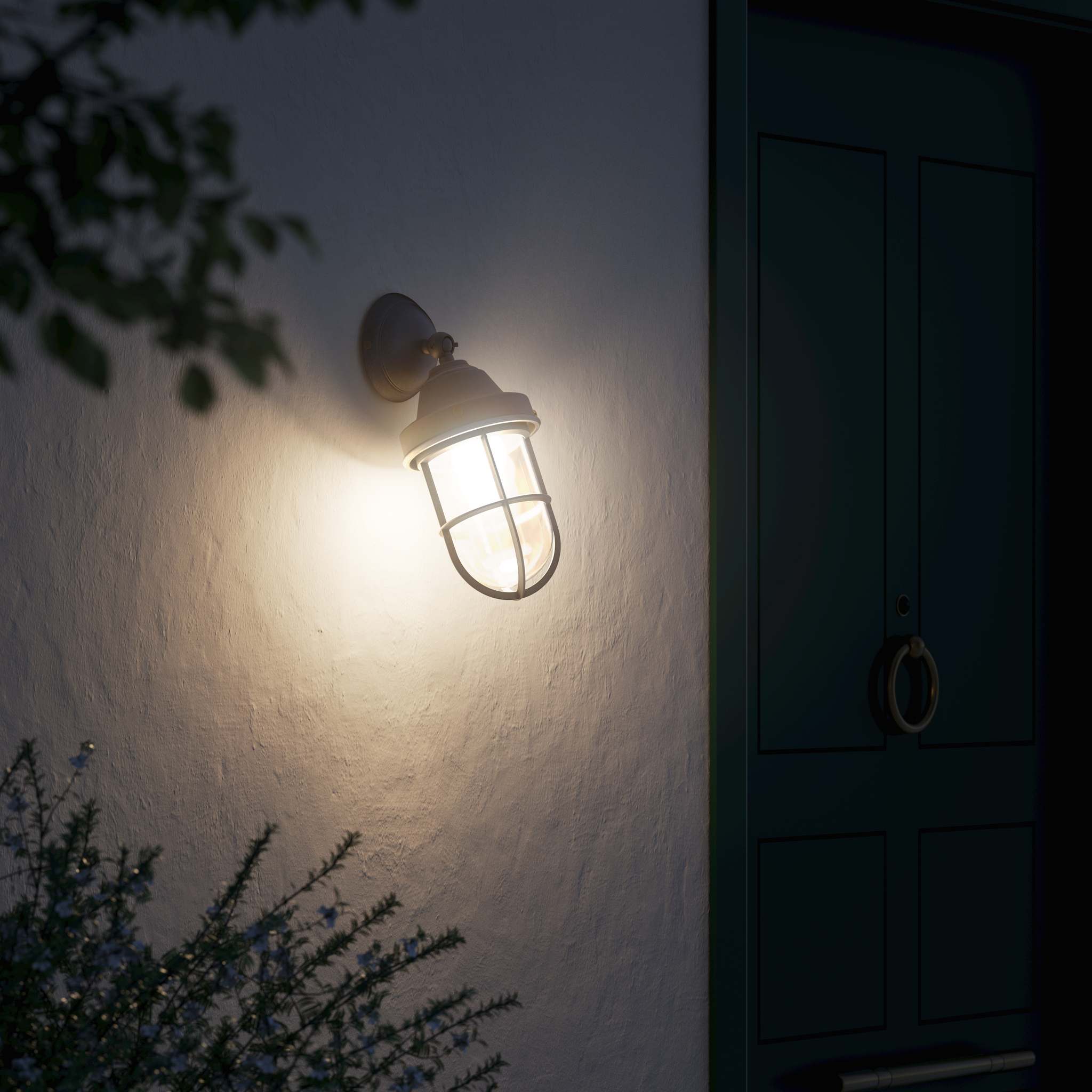 Rustic outdoor wall light in brass with clear glass shade, industrial maritime design, and adjustable joint by Ghidini 1849 - Finish: OBR Dark Bronze