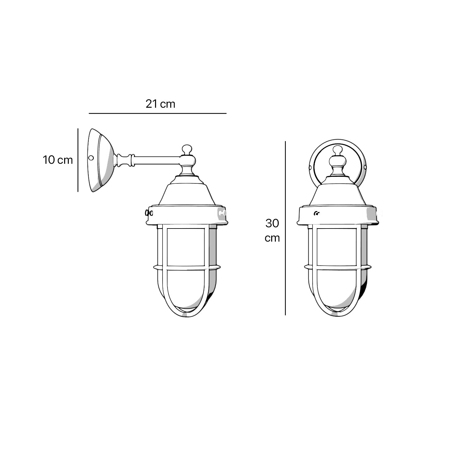 Marine Outdoor Sconce Antique Brass Premium by Ghidini 1849