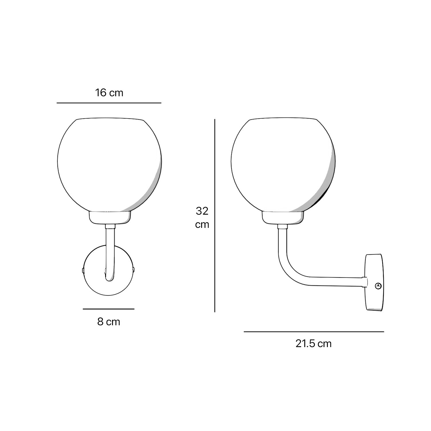 Brass wall lamp with white opal glass shade, perfect for refined and elegant interiors