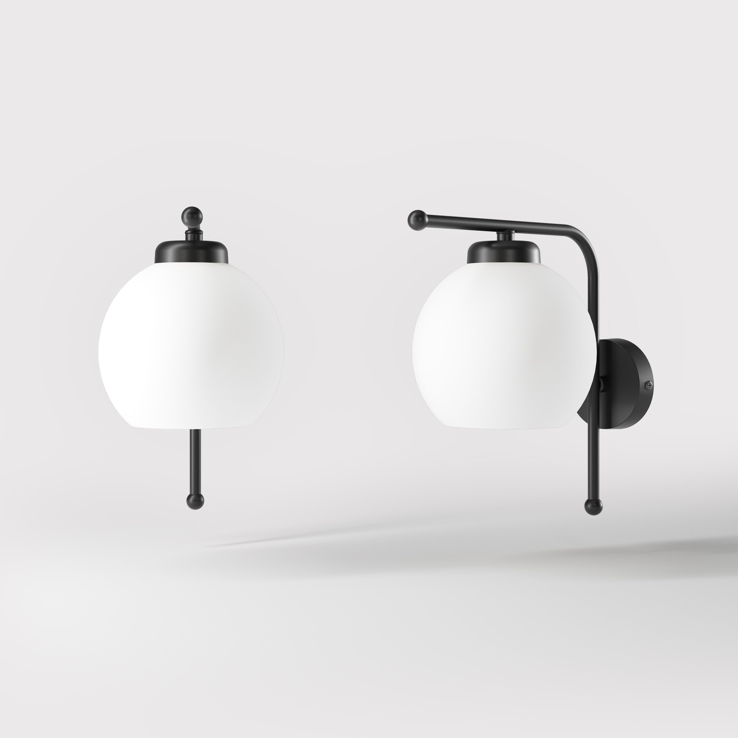 Brass wall lamp with frosted glass globe, retro style for elegant interiors - Finish: OBR Dark Bronze