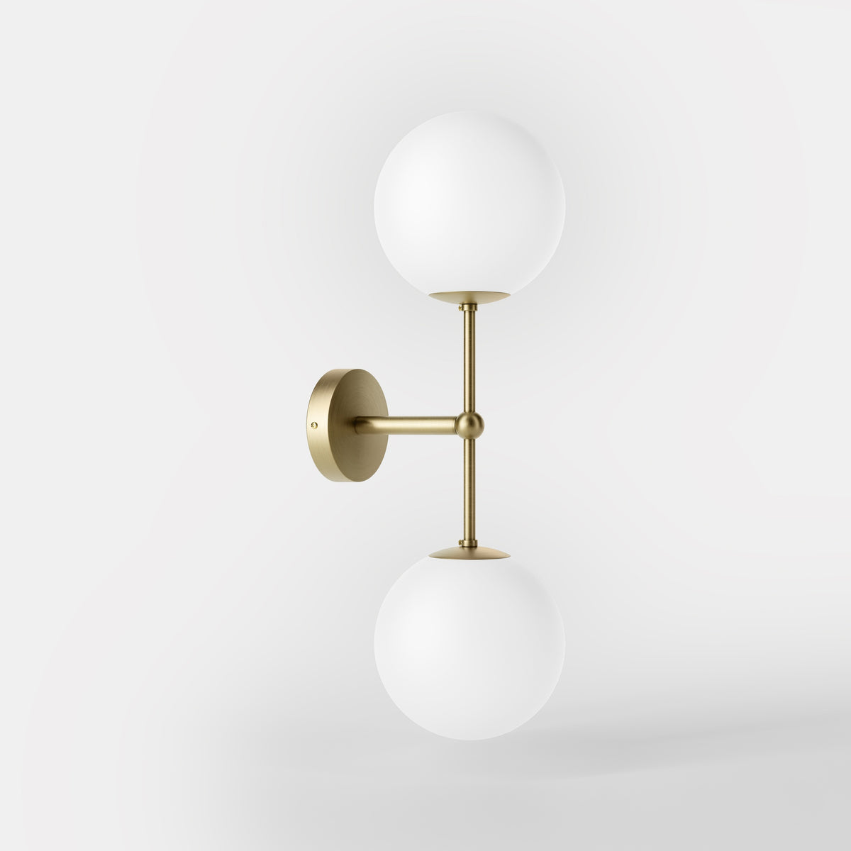 Contemporary Vertical Double Sphere Light Musa - OBV Bronze Satin Light Brass