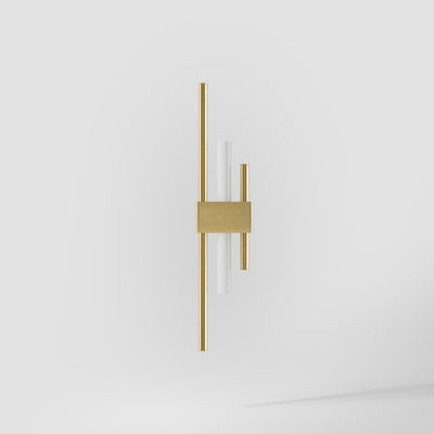 Wall lamp in brass with geometric design, clean and elegant lines, ideal for modern and sophisticated interiors by Ghidini 1849 - Finish: OBV Bronze Satin Light Brass