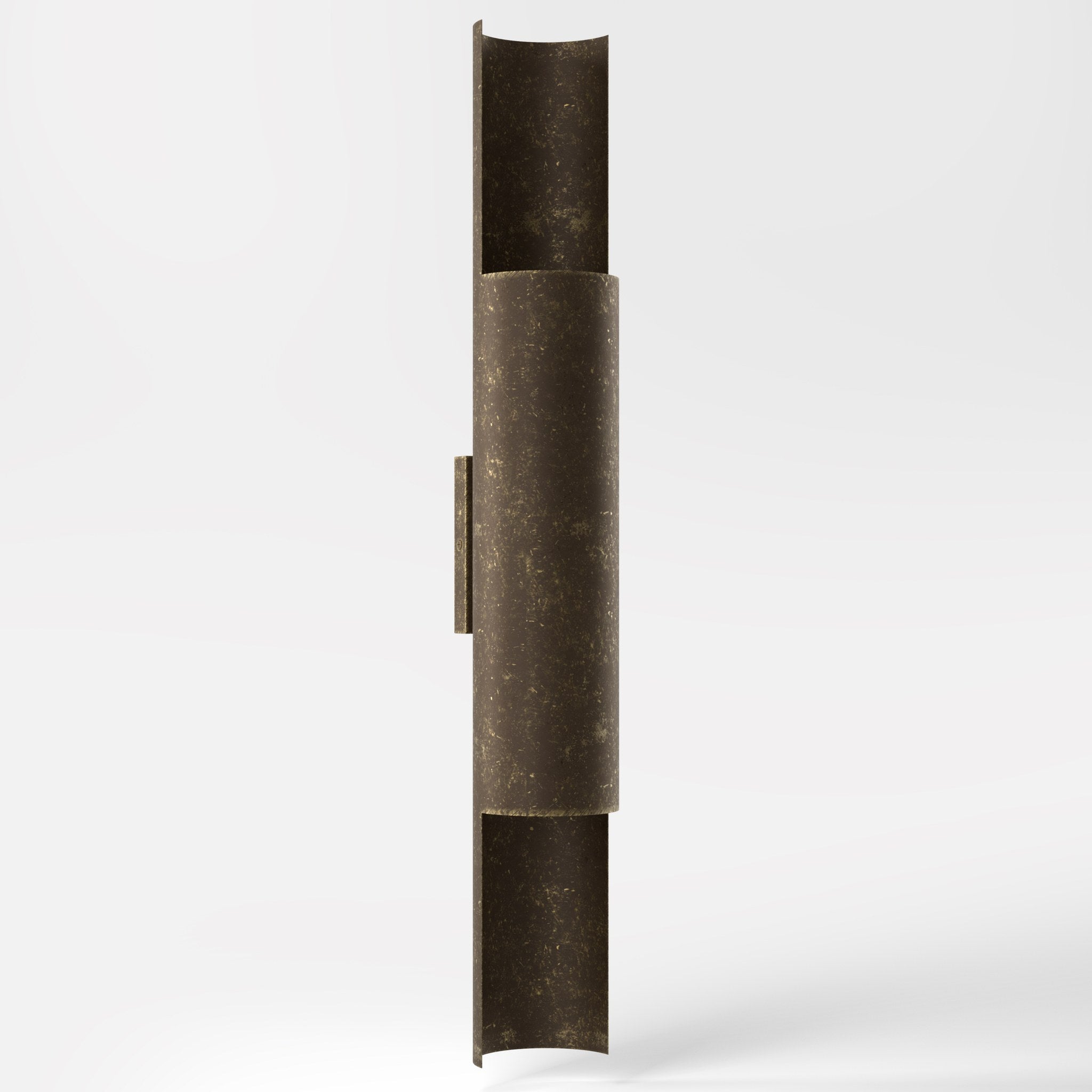 Contemporary brass wall lamp with tubular design, emits light upwards and downwards, ideal for modern spaces by Ghidini 1849 - Finish: OAS Antique Brass
