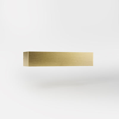 Rectangular brass wall light with dual light emission upwards and downwards, sleek modern design Made in Italy by Ghidini 1849 - Finish: OBV Bronze Satin Light Brass