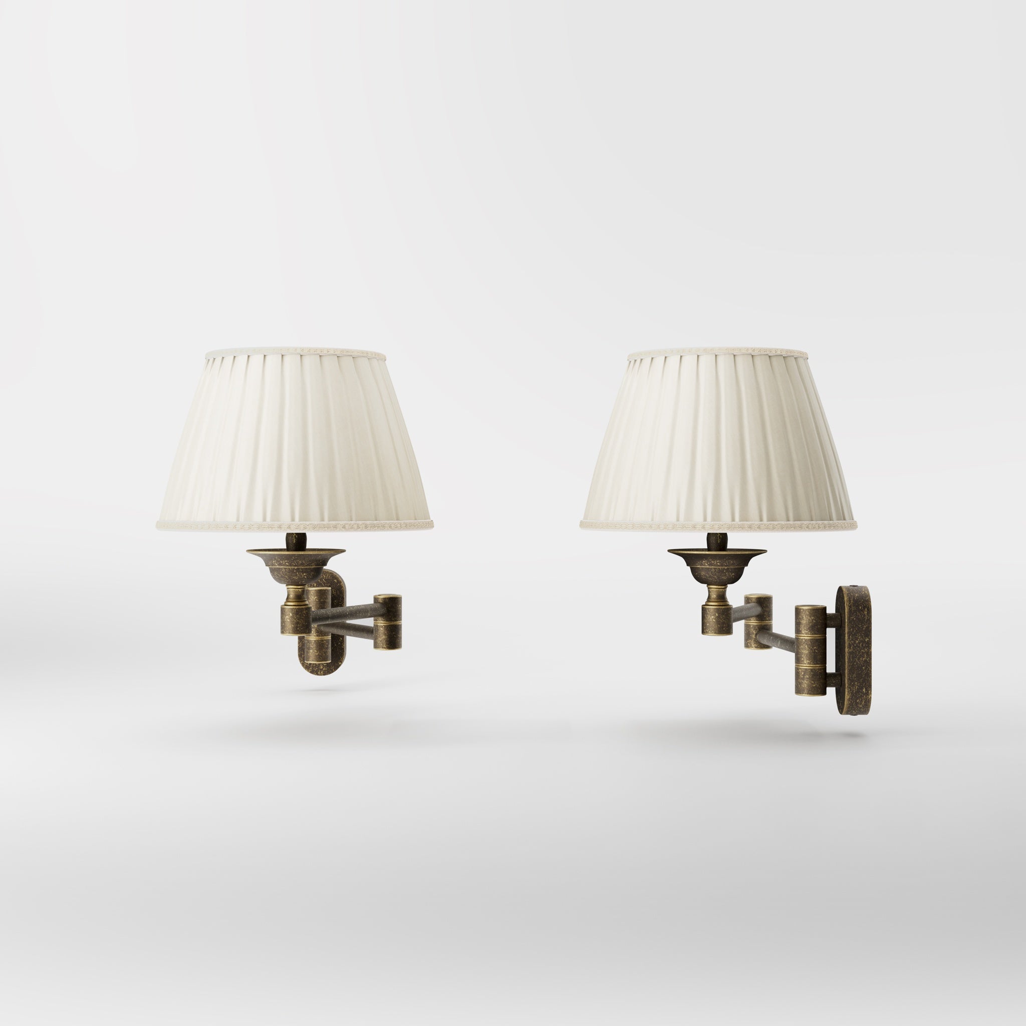 Bedside Swing Arm Wall Lights Gloss Brass Elegant by Ghidini 1849