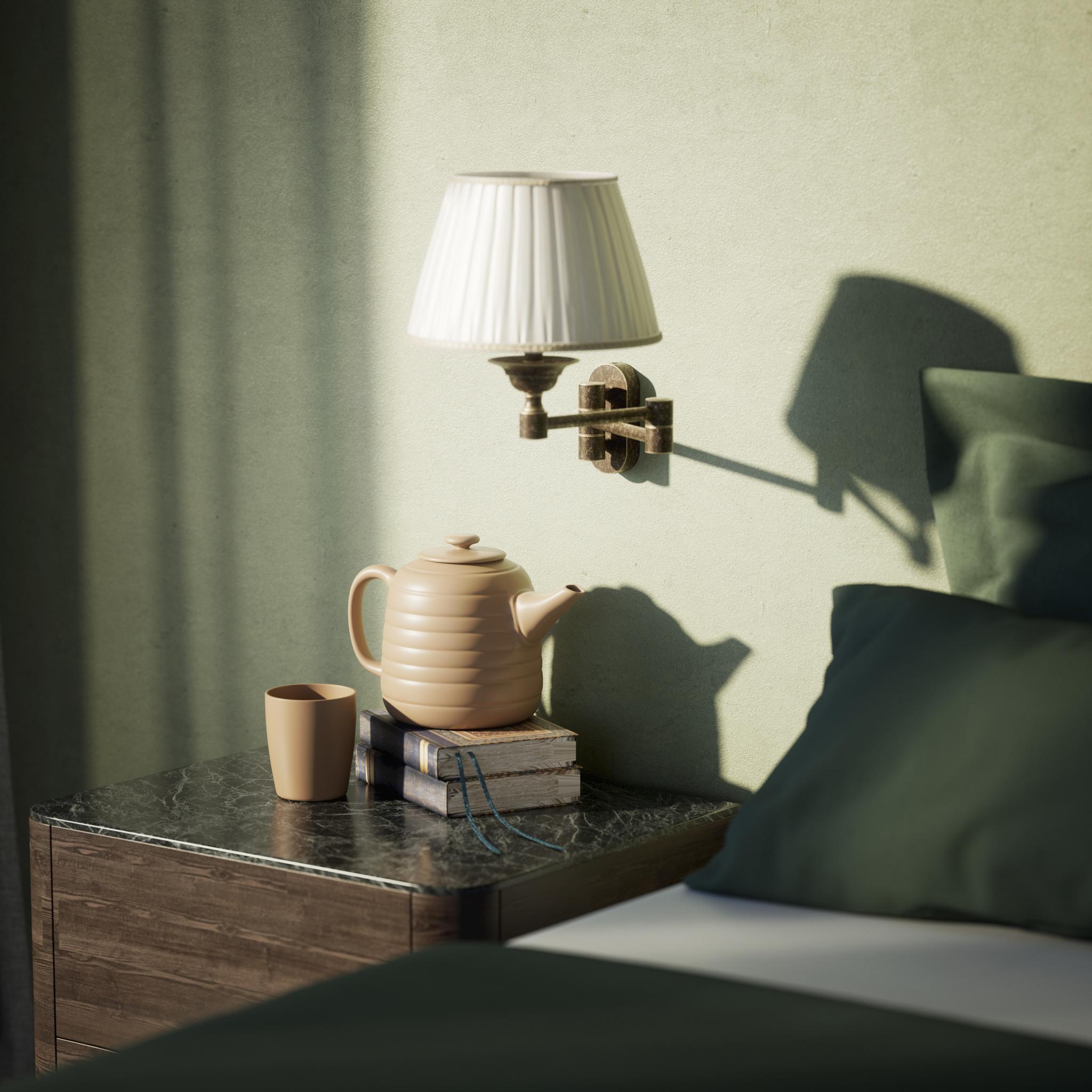 Bedside Swing Arm Wall Lights Gloss Brass Elegant by Ghidini 1849